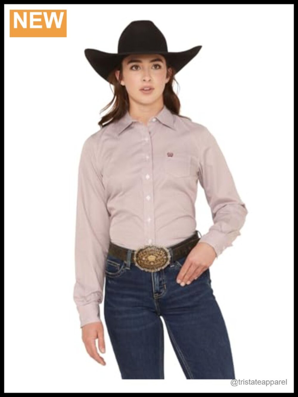 Cinch Western Button Down Shirt Long Sleeve Polyester Lyocell Cotton